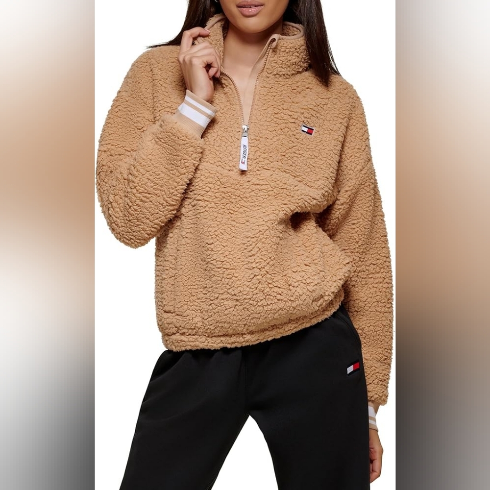 Tommy Hilfiger Sport half zip pullover Sherpa Jacket Medium